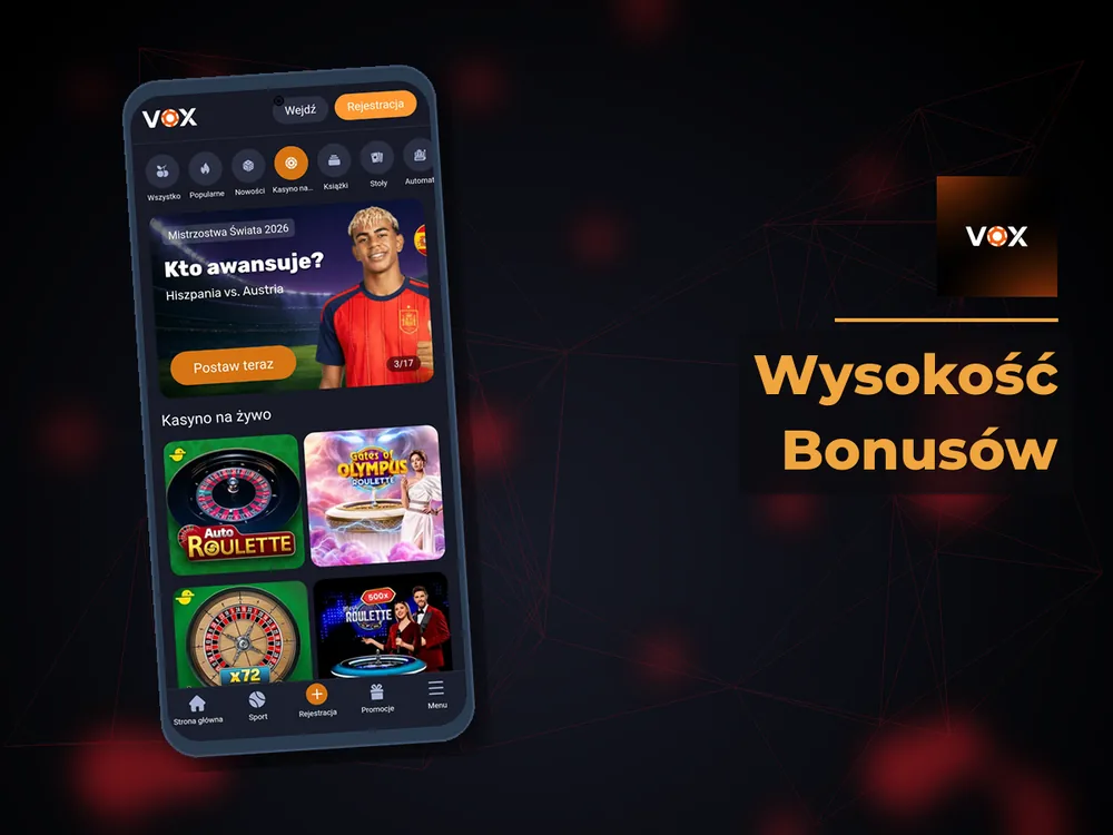 vox casino - Wysokość Bonusów