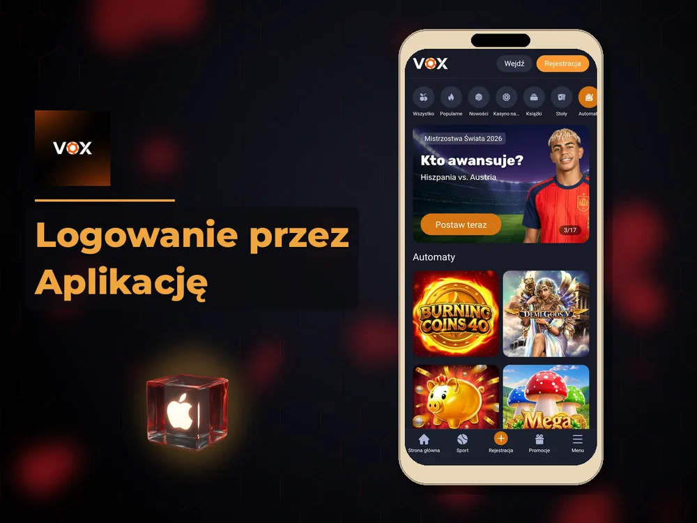vox casino - Logowanie przez Aplikację