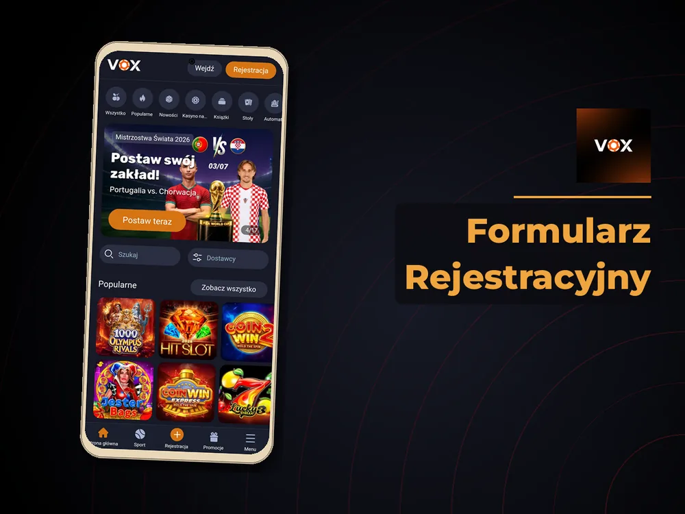 vox casino - Formularz Rejestracyjny