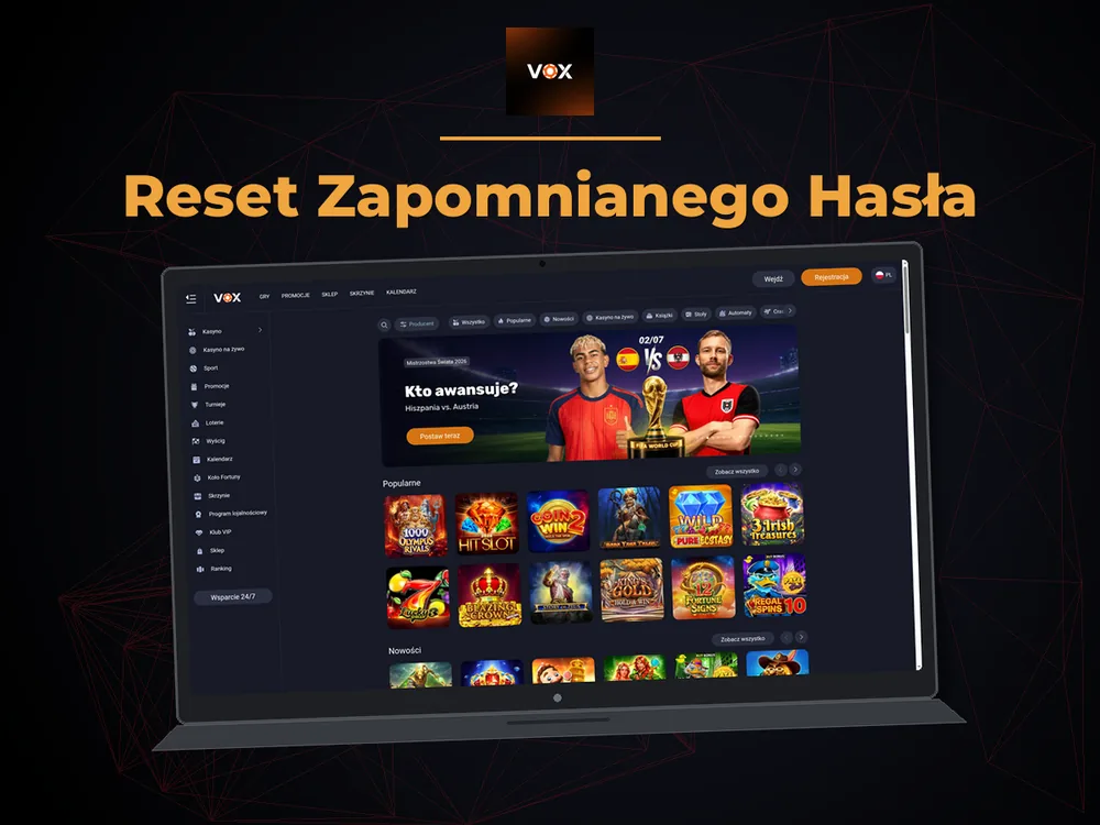 vox casino - Reset Zapomnianego Hasła