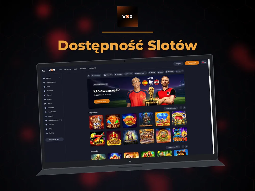 vox casino - Dostępność Slotów