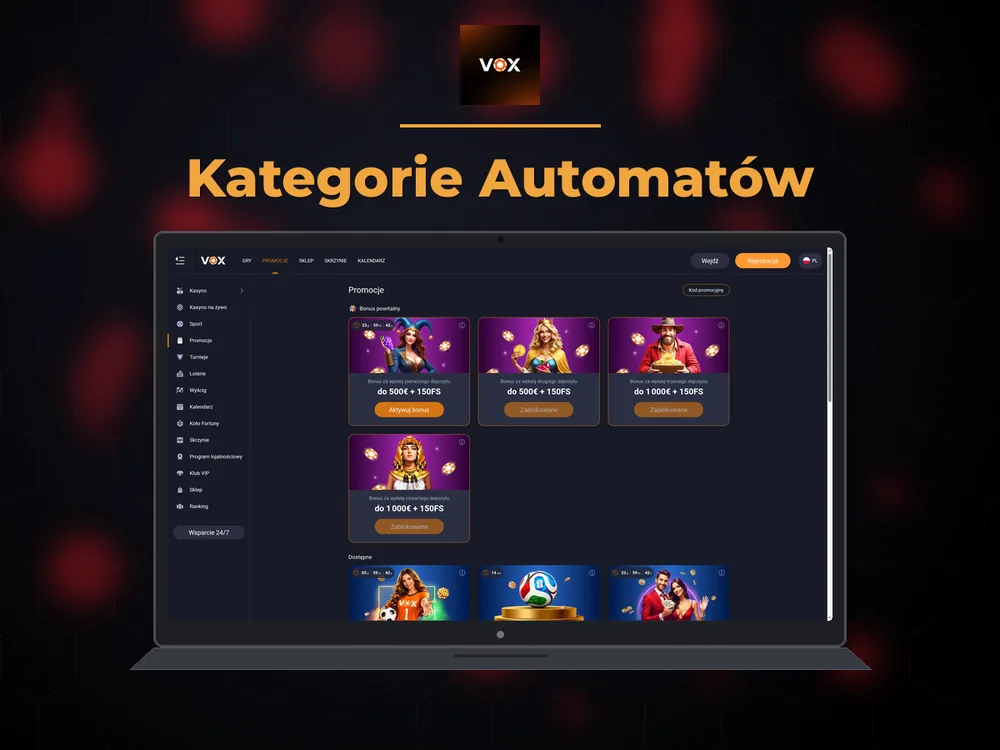 vox casino - Kategorie Automatów