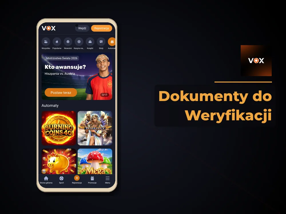 vox casino - Dokumenty do Weryfikacji