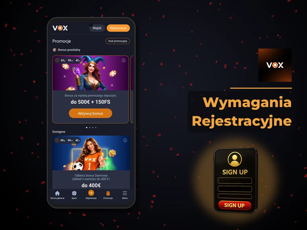 vox casino - Wymagania Rejestracyjne