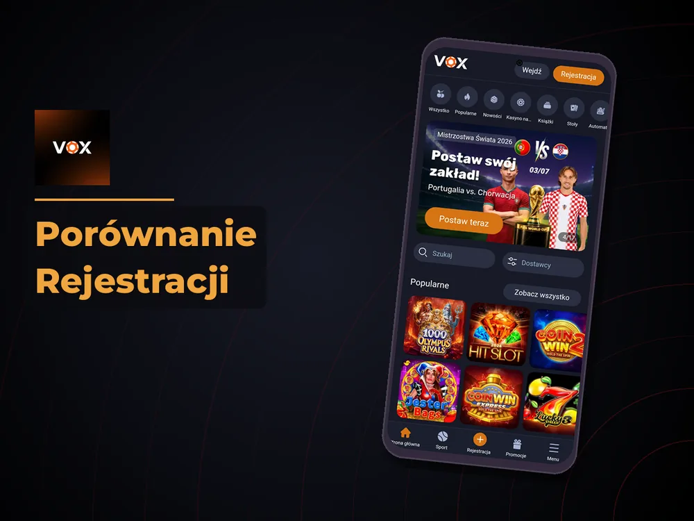 vox casino - Porównanie Rejestracji