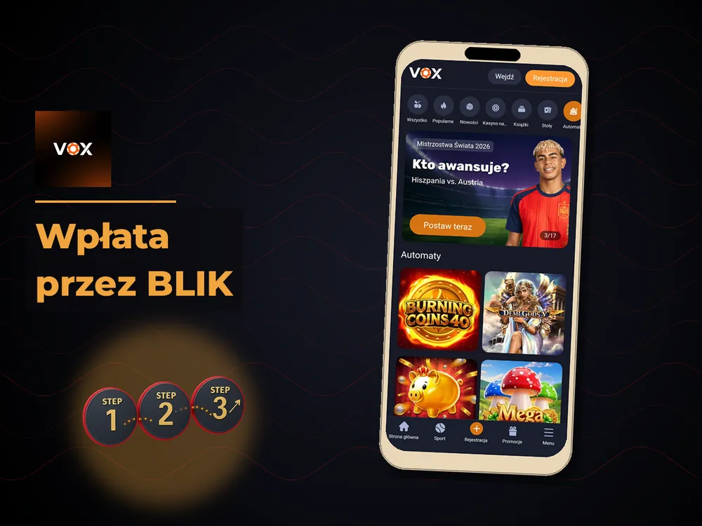 vox casino - Wpłata przez BLIK