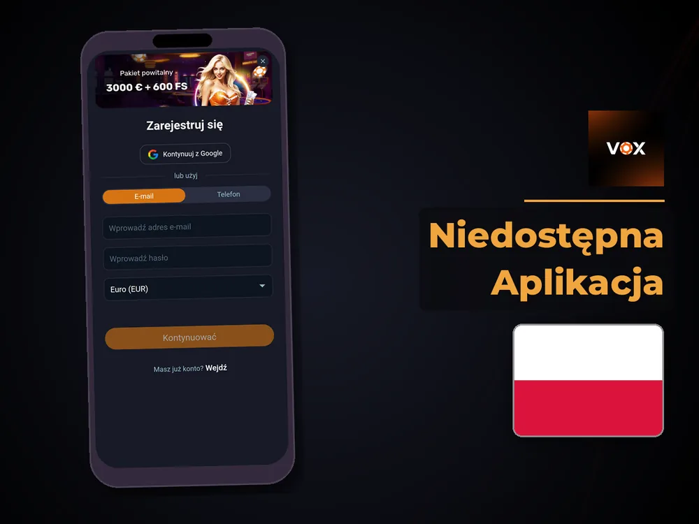 vox casino - Niedostępna Aplikacja