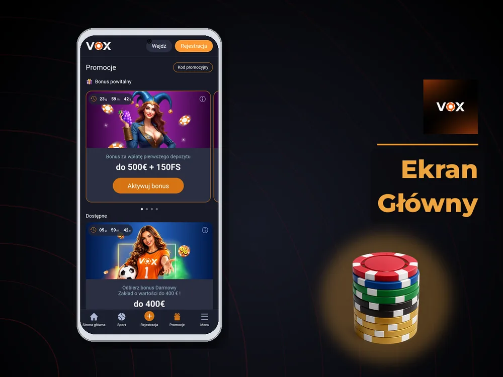 vox casino - Ekran Główny