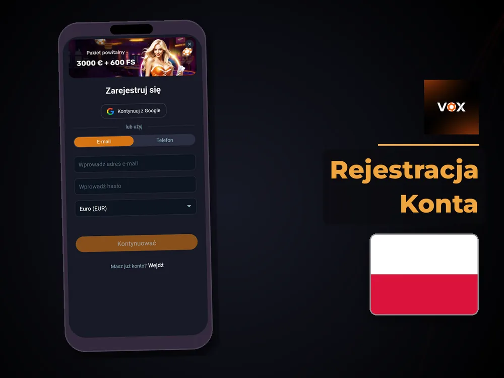 vox casino - Rejestracja Konta