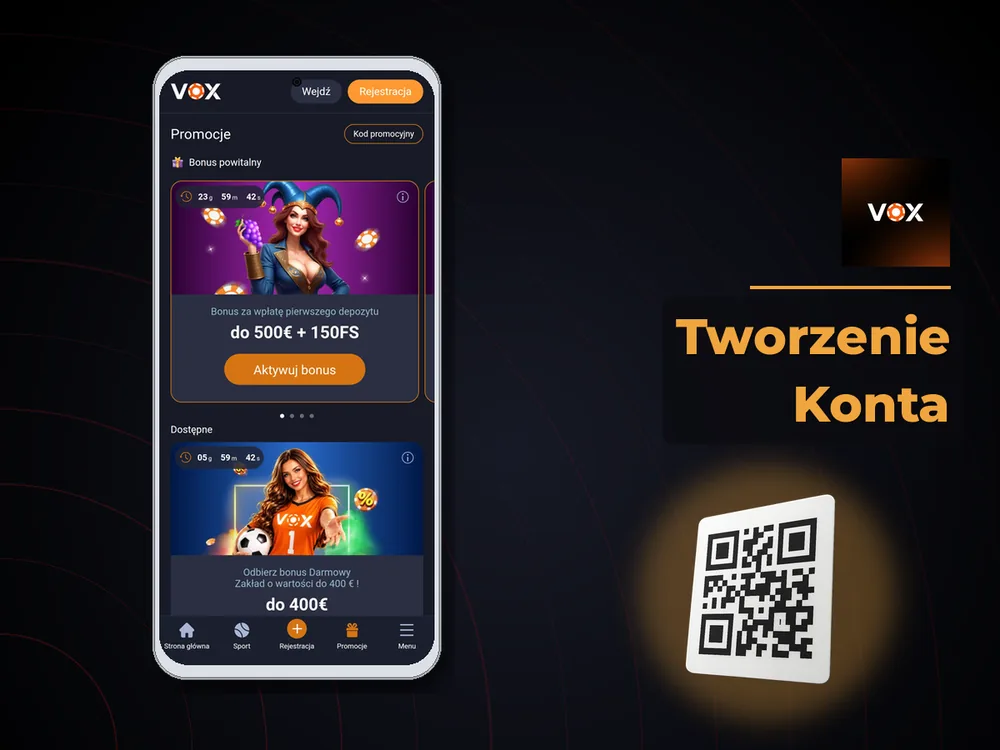 vox casino - Tworzenie Konta