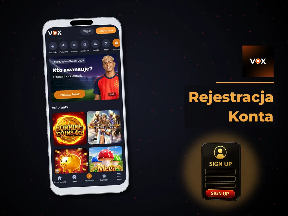 vox casino - Rejestracja Konta