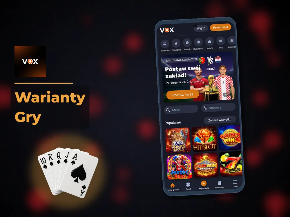 vox casino - Warianty Gry
