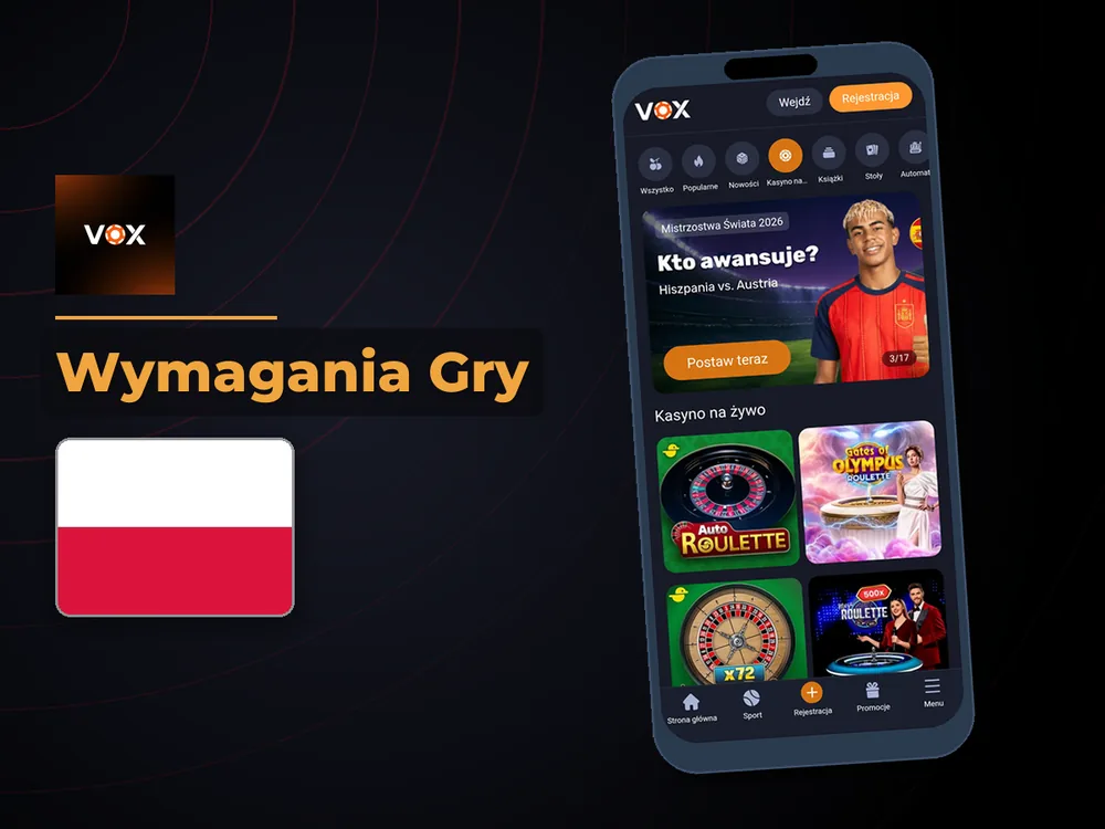 vox casino - Wymagania Gry