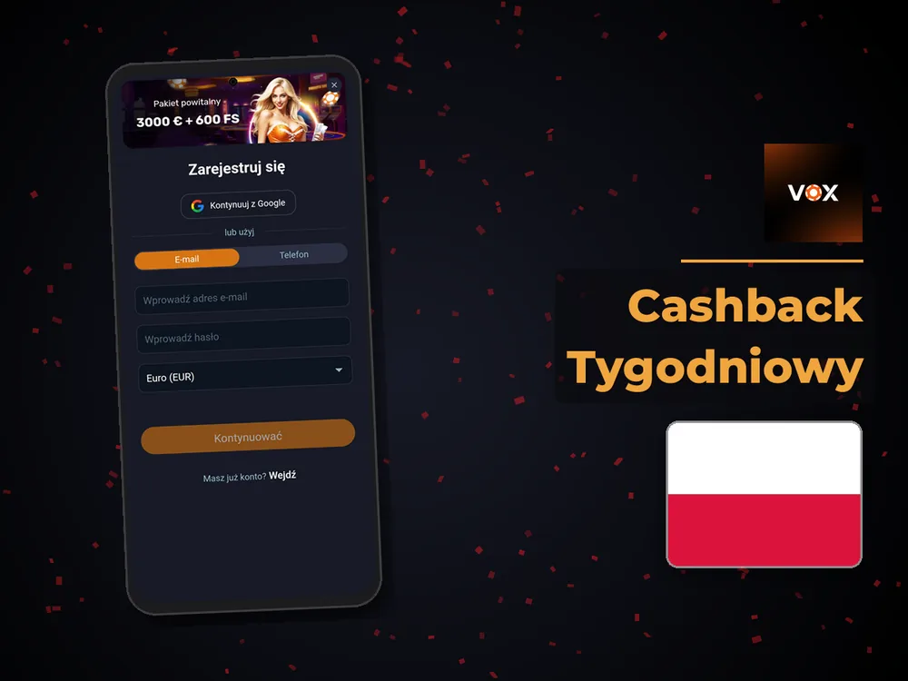 vox casino - Cashback Tygodniowy