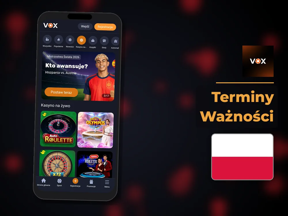 vox casino - Terminy Ważności