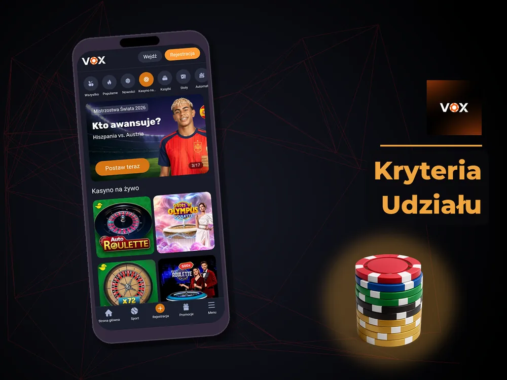 vox casino - Kryteria Udziału