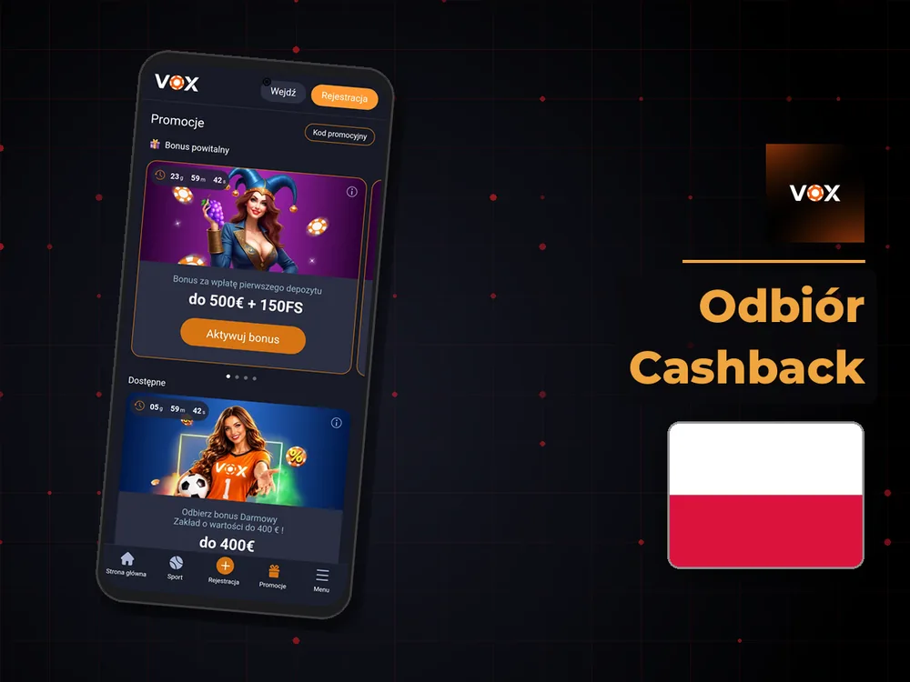 vox casino - Odbiór Cashback
