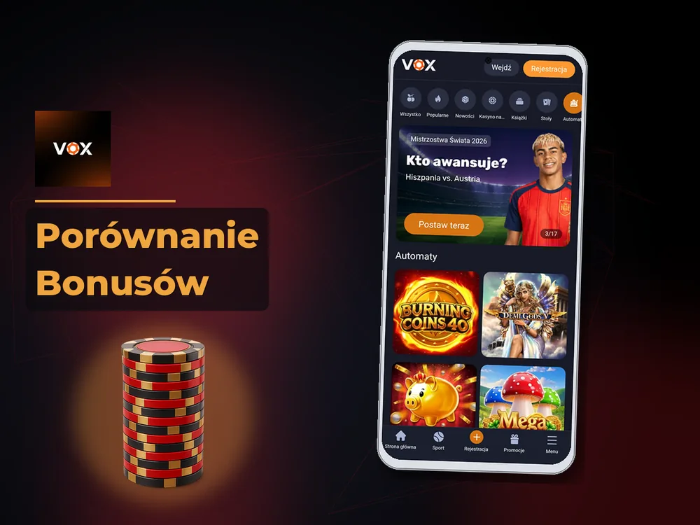 vox casino - Porównanie Bonusów