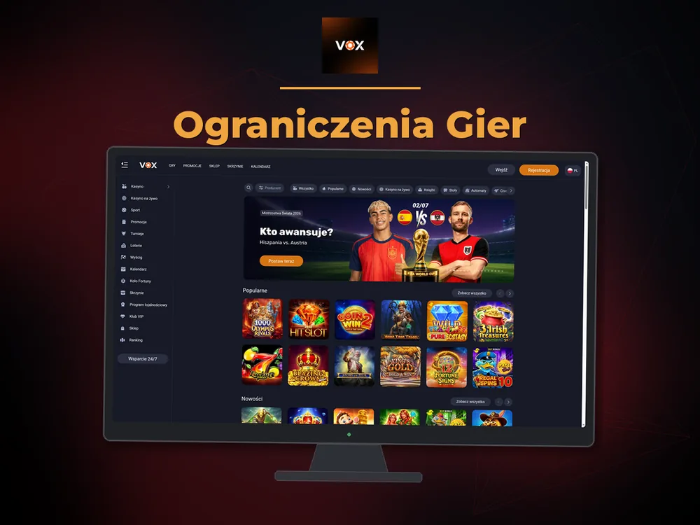 vox casino - Ograniczenia Gier