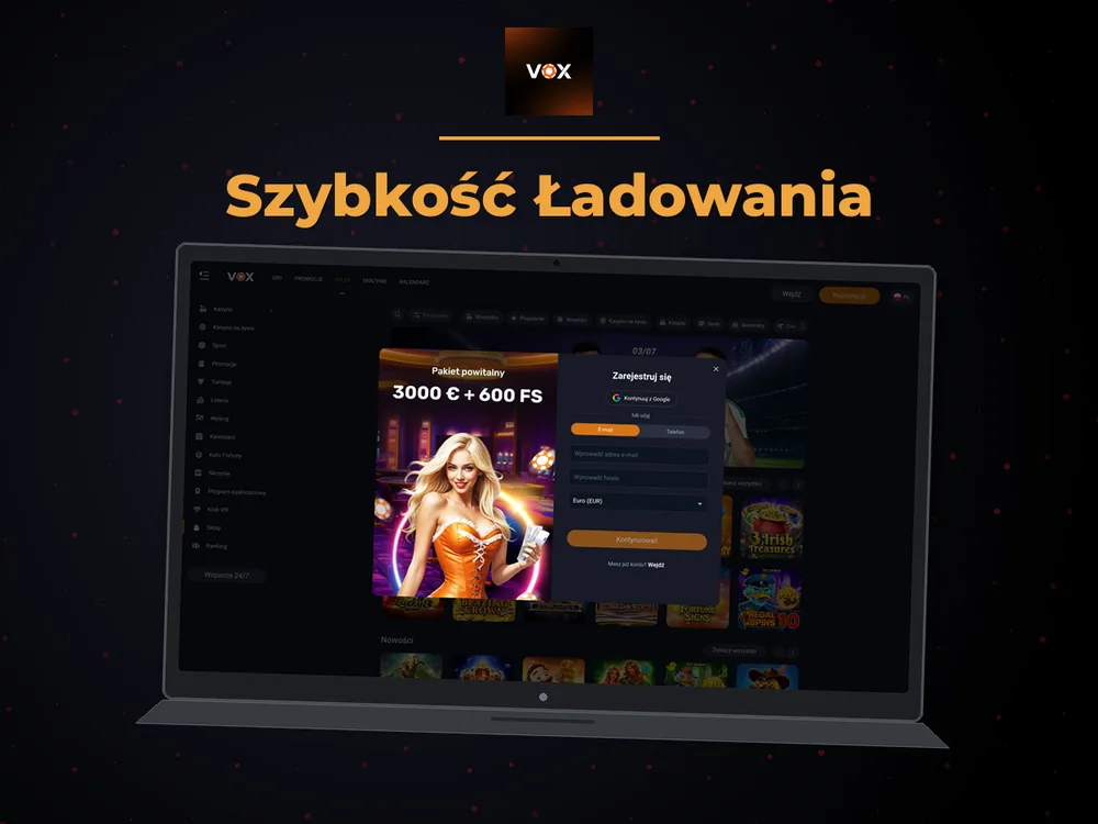 vox casino - Szybkość Ładowania
