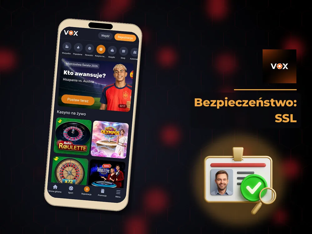 vox casino - Bezpieczeństwo: SSL