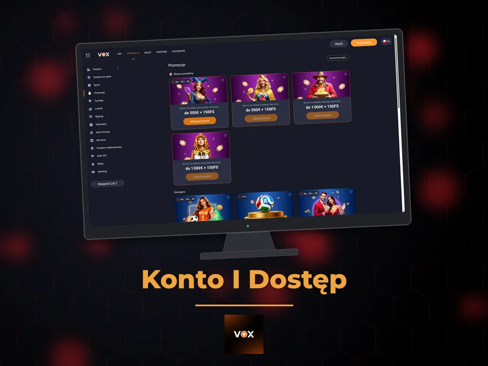 vox casino - Konto I Dostęp