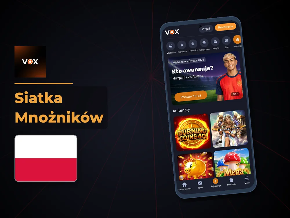vox casino - Siatka Mnożników