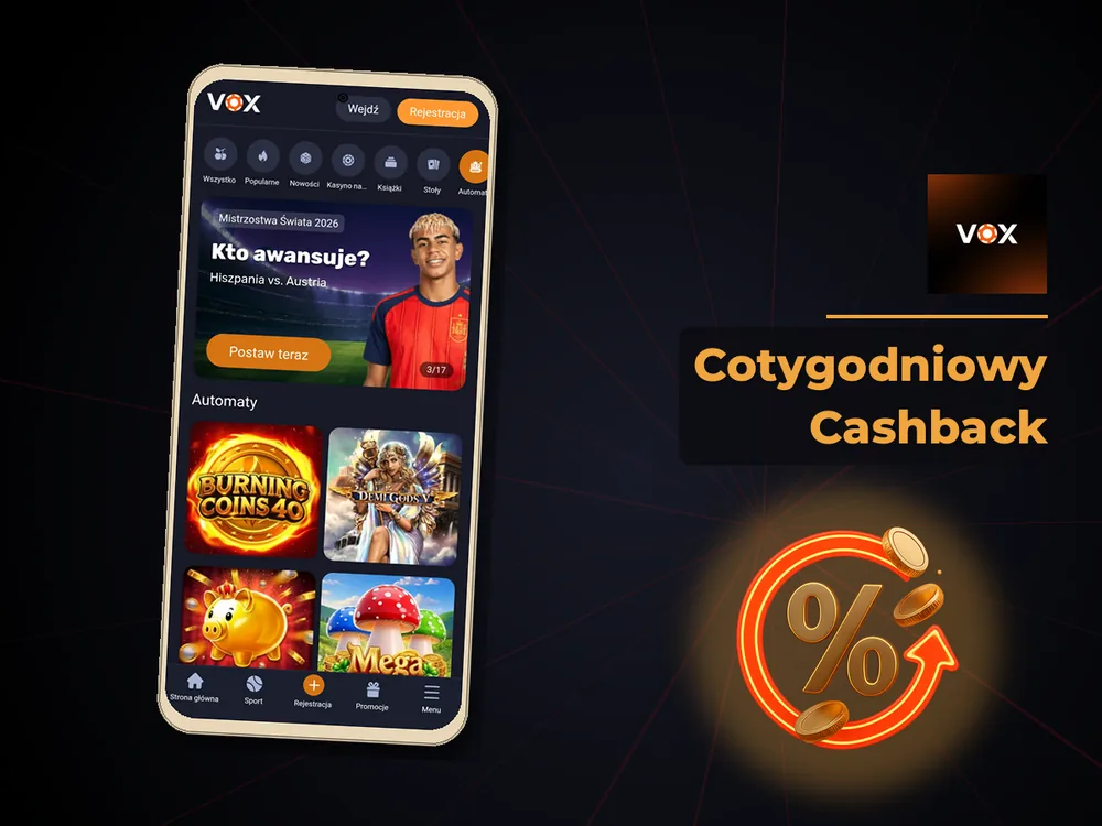 vox casino - Cotygodniowy Cashback