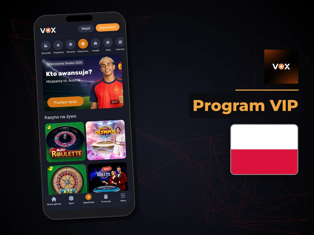 vox casino - Program VIP