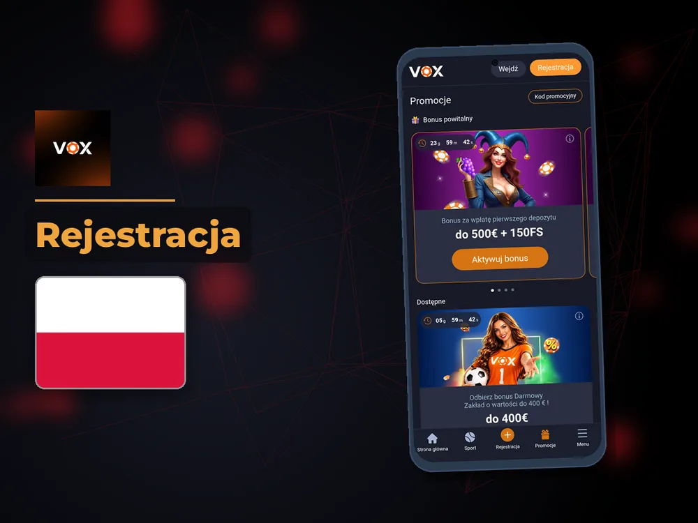 vox casino - Rejestracja