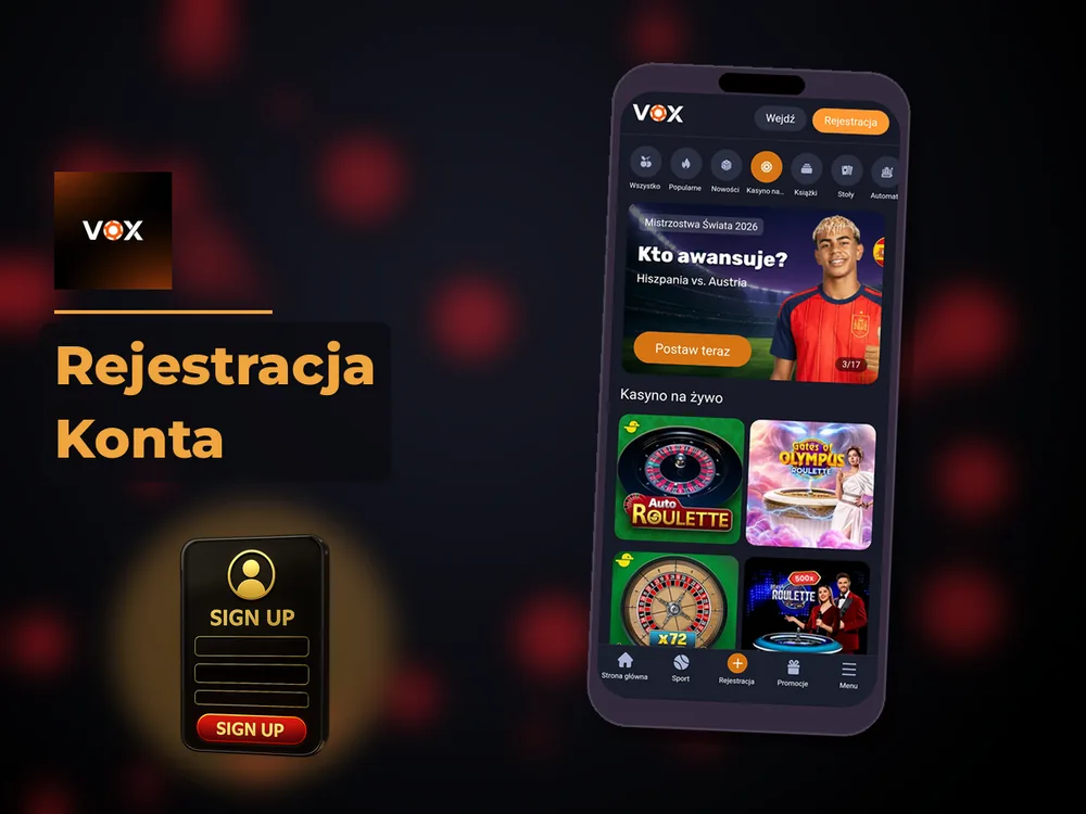 vox casino - Rejestracja Konta