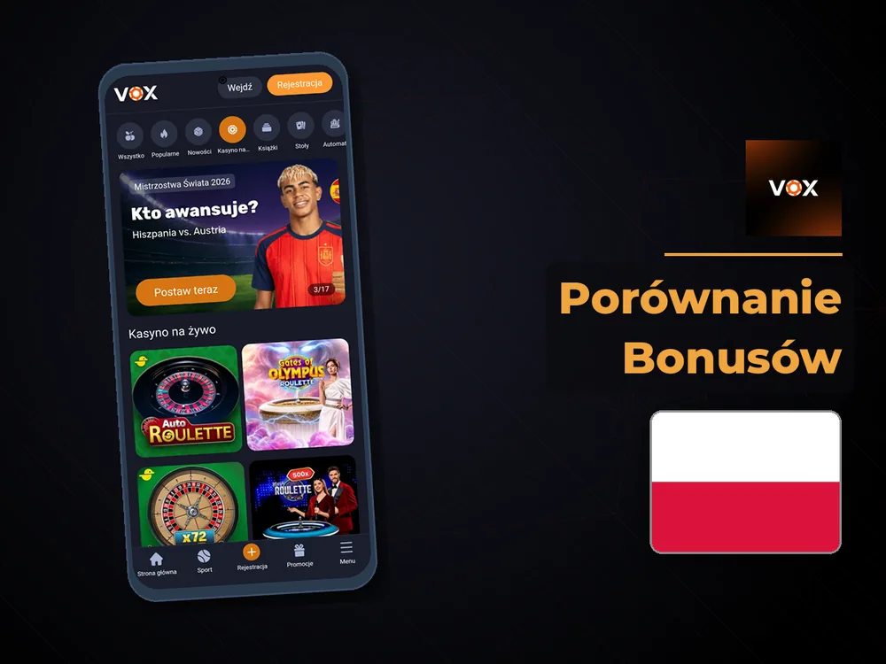 vox casino - Porównanie Bonusów