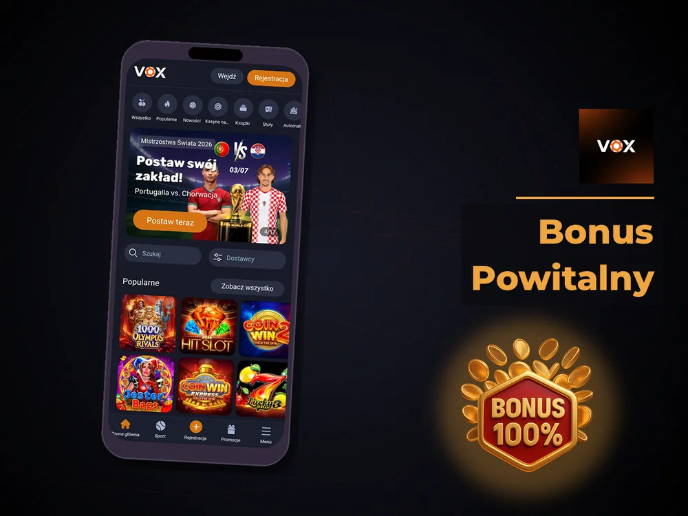 vox casino - Bonus Powitalny