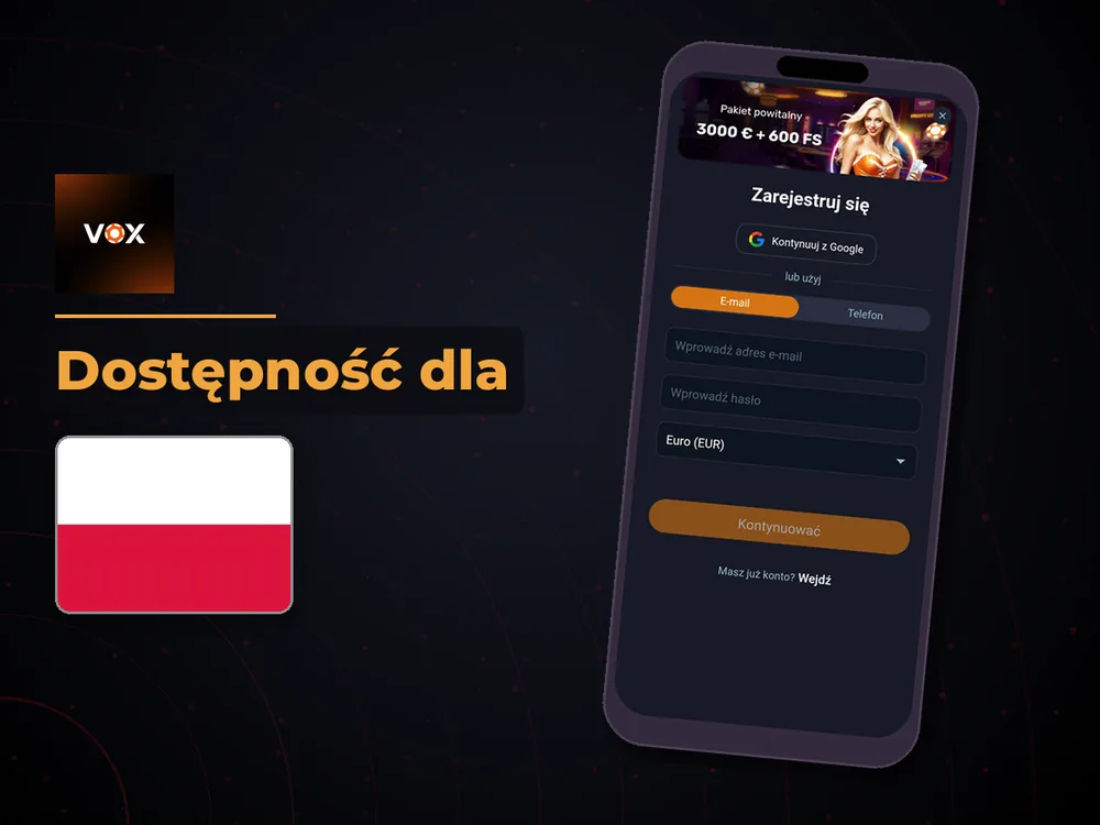 vox casino - Dostępność dla