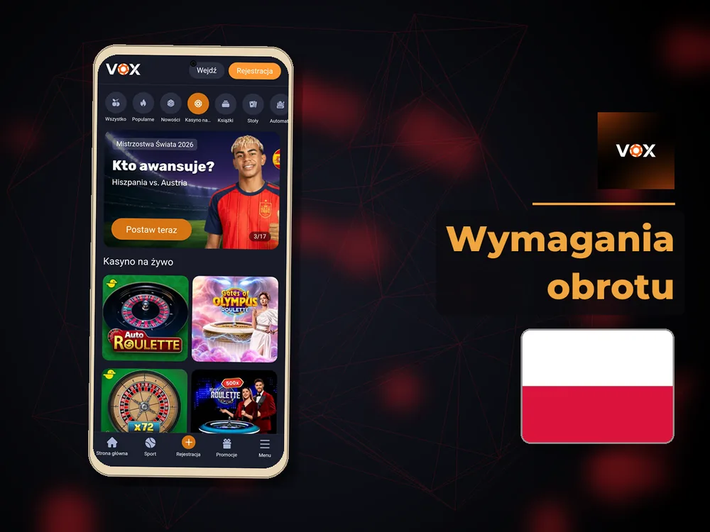 vox casino - Wymagania obrotu