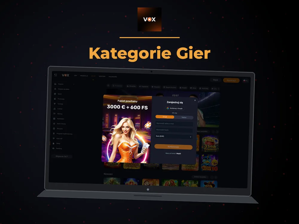 vox casino - Kategorie Gier